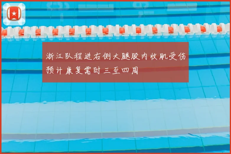 浙江队程进右侧大腿股内收肌受伤预计康复需时三至四周